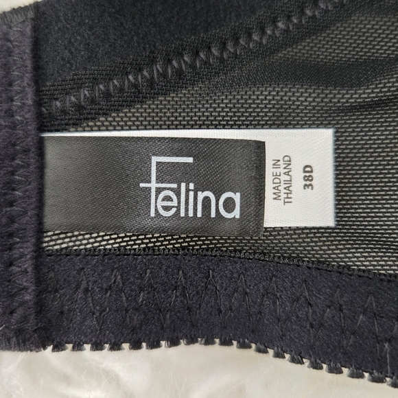 Felina Peridot Lace Unlined Underwire Bra. Black. Size 38D. New.This underwire - Picture 6 of 8